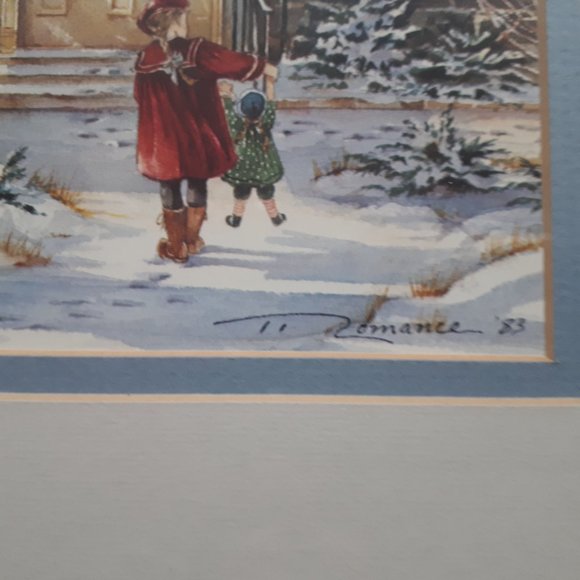 Trisha Romance Girl in Front of "Harrop Homestead" Art Print in Wood Frame - Picture 4 of 6